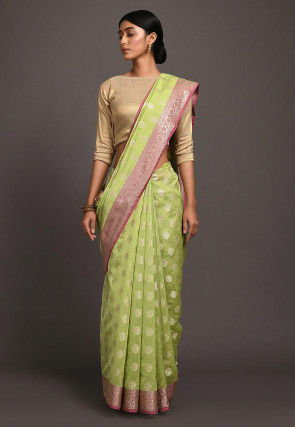 Banarasi Saree in Light Green
