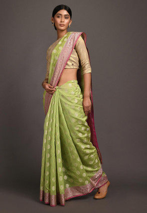 Banarasi Saree in Light Green