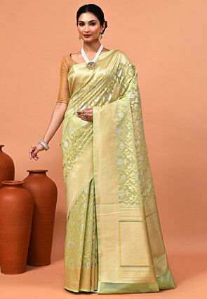 Banarasi Saree in Light Green