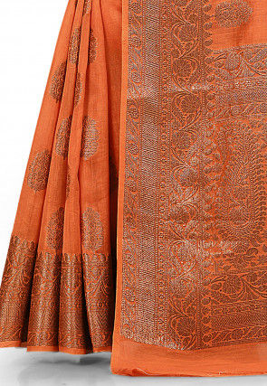 Banarasi Silk Saree in Light Orange