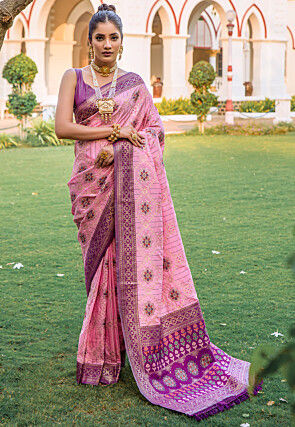 Buy Pink Sarees for Women by Indie Picks Online | Ajio.com