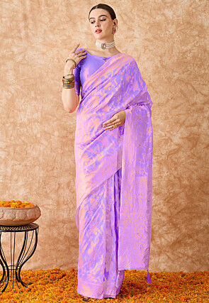 Banarasi Saree in Light Purple