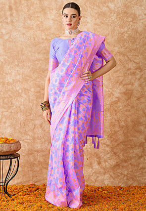 Banarasi Saree in Light Purple