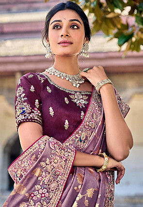Banarasi Saree in Light Purple