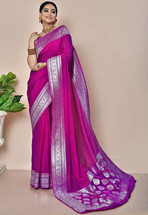 Banarasi Saree in Magenta