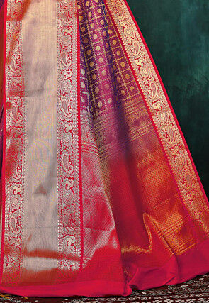 Banarasi Saree in Magenta Dual Tone