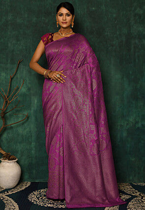 Banarasi Saree in Magenta Purple