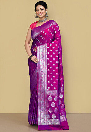 Banarasi Saree in Magenta