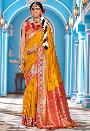 Banarasi Saree in Mustard