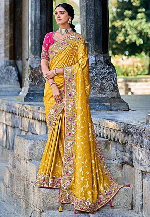 Amazon.in: Yellow Silk Saree For Wedding-atpcosmetics.com.vn