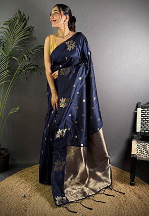 Banarasi Saree in Navy Blue