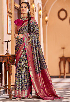 Banarasi Saree in Navy Blue