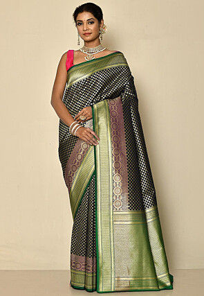Banarasi Saree in Navy Blue