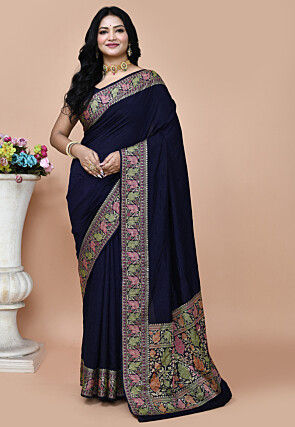 Banarasi Saree in Navy Blue
