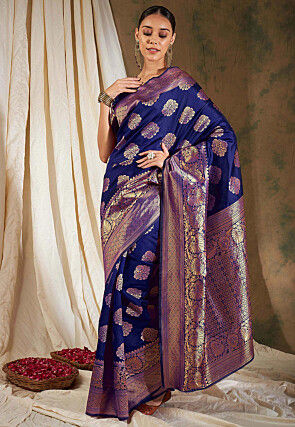 Banarasi Saree in Navy Blue