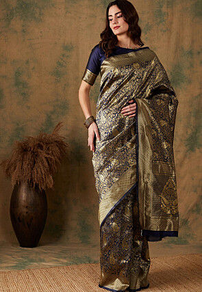 Banarasi Saree in Navy Blue