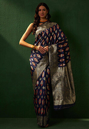 Banarasi Saree in Navy Blue