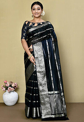 Banarasi Saree in Navy Blue