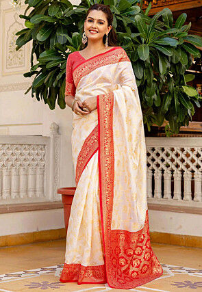 Banarasi Saree in Off White