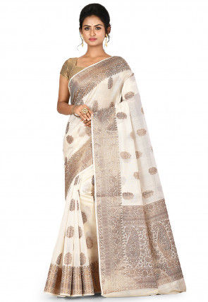Banarasi Silk Saree in Off White