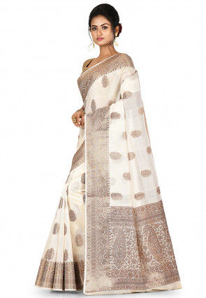 Banarasi Silk Saree in Off White