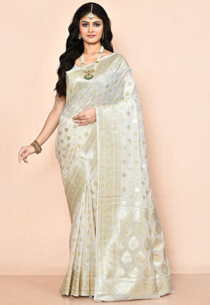 Banarasi Saree in Off White