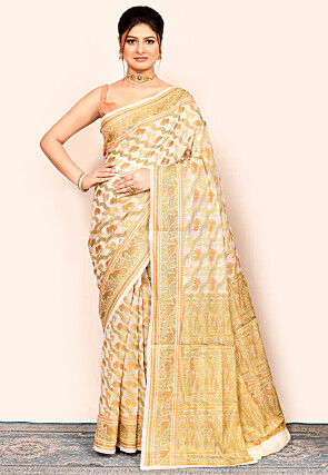 Banarasi Saree in Off White