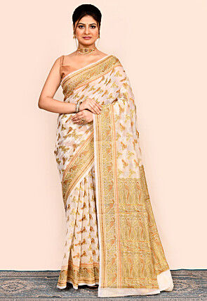 Banarasi Saree in Off White