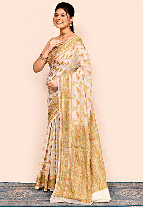 Banarasi Saree in Off White