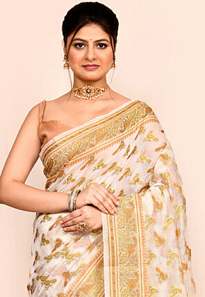 Banarasi Saree in Off White