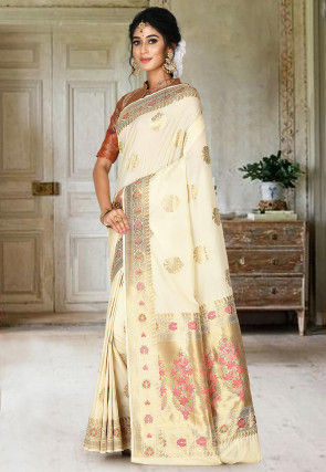 Banarasi Saree in Off White