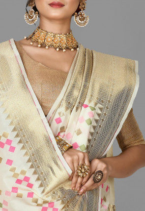 Banarasi Saree in Off White