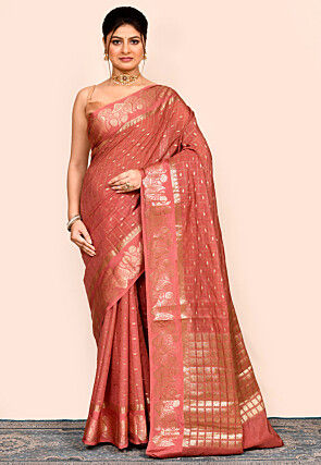 Banarasi Saree in Old Rose
