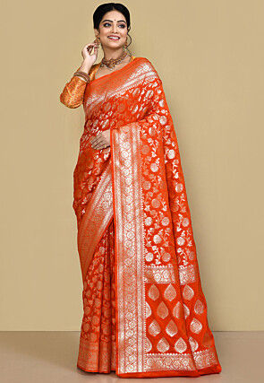 Banarasi Saree in Orange