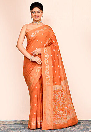 Banarasi Saree in Orange