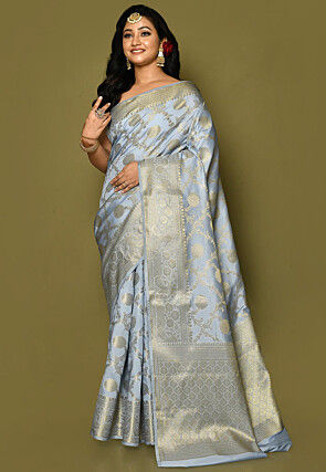 Banarasi Saree in Pastel Blue