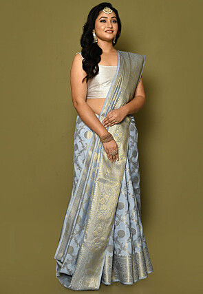 Banarasi Saree in Pastel Blue