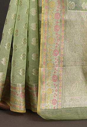 Banarasi Saree in Pastel Green