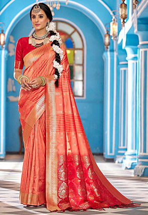 Banarasi Saree in Peach