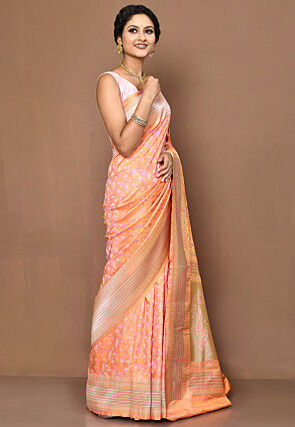 Banarasi Saree in Peach