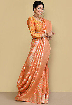 Banarasi Saree in Peach