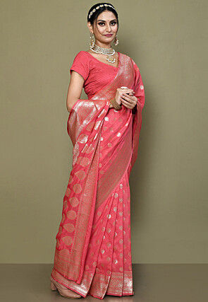 Banarasi Saree in Peach