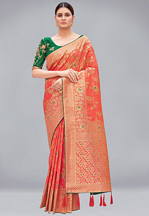 Banarasi Saree in Peach