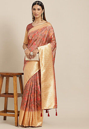 Banarasi Saree in Peach