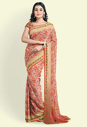 Banarasi Saree in Peach