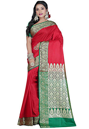 Buy MAHOTSAV Floral Print Bollywood Brasso Dark Green Sarees Online @ Best  Price In India | Flipkart.com