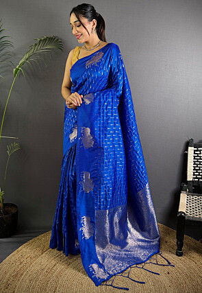 Banarasi Saree in Royal Blue