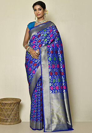 Banarasi Saree in Royal Blue
