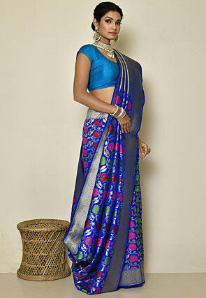 Banarasi Saree in Royal Blue