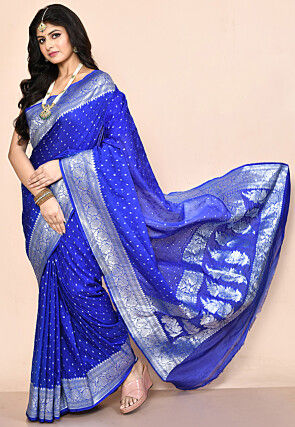 Banarasi Saree in Royal Blue